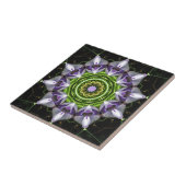 Lila florales Mandala-Kaleidoskop-Kunst Fliese (Seite)