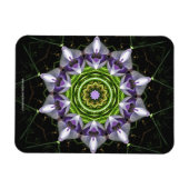 Lila florales Mandala-Kaleidoskop-Kunst Magnet (Horizontal)