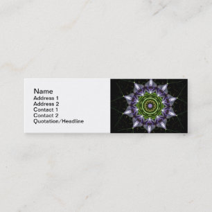 Lila florales Mandala-Kaleidoskop-Kunst Mini Visitenkarte