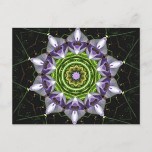 Lila florales Mandala-Kaleidoskop-Kunst Postkarte