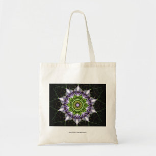 Lila florales Mandala-Kaleidoskop-Kunst Tragetasche