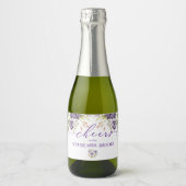 Lila florales Mini-Champagnerlabel Schaumweinetikett (Vorderseite)