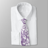 Lila florales Muster Neck Tie Krawatte (Gebunden)