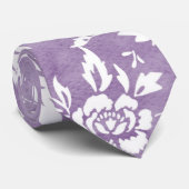 Lila florales Muster Neck Tie Krawatte (Gerollt)