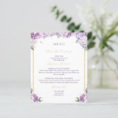 Lila florales Quinceñera Budget Friendly Menu (Stehend Vorderseite)