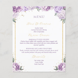 Lila florales Quinceñera Budget Friendly Menu