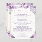 Lila florales Quinceñera Budget Friendly Menu (Vorne/Hinten)