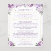 Lila florales Quinceñera Budget Friendly Menu (Vorderseite)