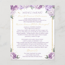 Lila florales Quinceñera Budget Friendly Menu