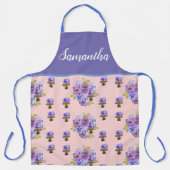 Lila florales Shabby Chic Lilac Pink Dot Viola Schürze (Vorderseite)