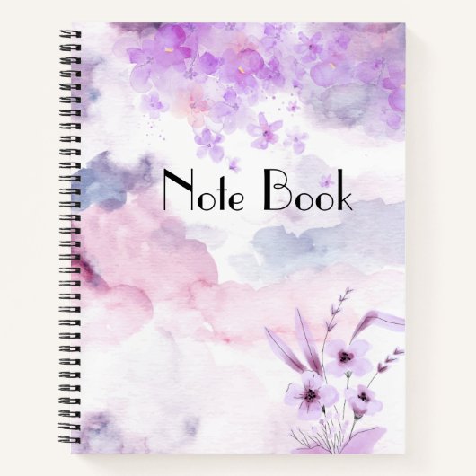 Lila florales SpiralNotebook Notizblock (Vorderseite)