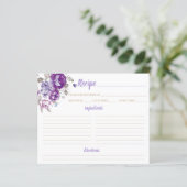 Lila florales Thema Rezeptkarte Organizer (Stehend Vorderseite)