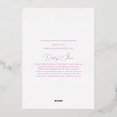 Lila florales Wappen Osterfest Kinderdusche Folieneinladung (Rückseite)