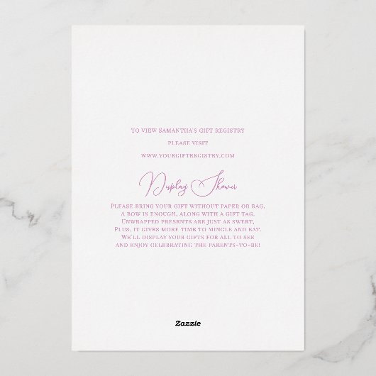 Lila florales Wappen Osterfest Kinderdusche Folieneinladung (Rückseite)