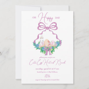 Lila florales Wappen Osterkorb Ei Hunt Brunch Einladung