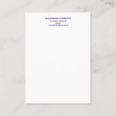 Lila floralromanische Ohrringe Visitenkarte (Rückseite)