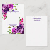 Lila floralromanische Ohrringe Visitenkarte (Vorne/Hinten)