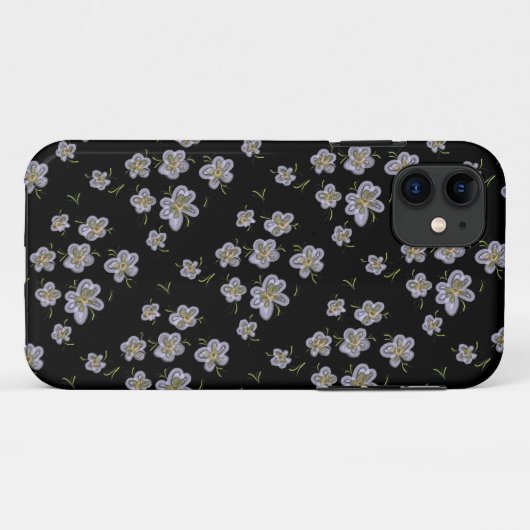 Lila Florals Computer Gezeichnet Kunst Case-Mate iPhone Hülle (Rückseite (Horizontal))