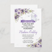 Lila Florals eine kleine Sonnendusche Ankündigung (Vorne/Hinten)
