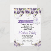 Lila Florals Eine kleine Sonnendusche kündigen Ankündigung (Vorne/Hinten)