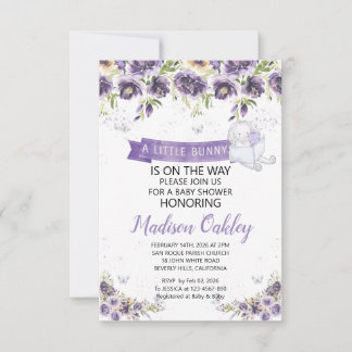 Lila Florals Eine kleine Sonnendusche kündigen Ankündigung