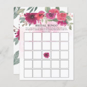 Lila Florals Greenery Brautparty Bingo Game (Vorne/Hinten)