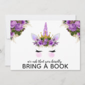 Lila Florentiner Einhorn-Prinzessin Bellinzona Einladung (Vorderseite)