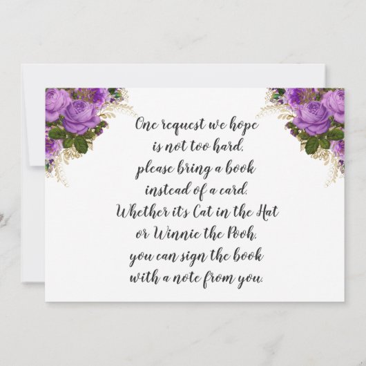 Lila Florentiner Einhorn-Prinzessin Bellinzona Einladung (Rückseite)