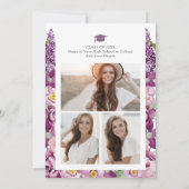 Lila Florentiner Graduierungspartei Einladung (Rückseite)