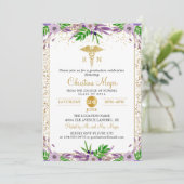 Lila Florentiner RN Nursing School Graduation Part Einladung (Stehend Vorderseite)