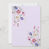 Lila Florenz Elegante Wildblume Einladung (Rückseite)