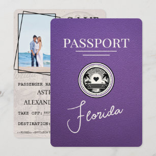 Lila Florida Reisepass Save The Date