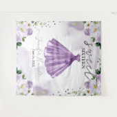 Lila florrosa Kleid Sweet 16 Hintergrund Wandteppich (Vorderseite (Horizontal))