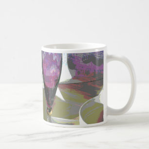 Lila Flöten Glas mit Schatten Kaffeetasse