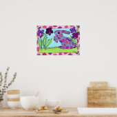 Lila Flower Bunny Poster (Küche)