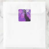 Lila Flower Giraffe II ~ Square Sticker (Tasche)