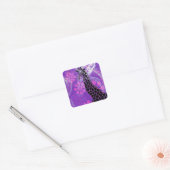 Lila Flower Giraffe II ~ Square Sticker (Umschlag)