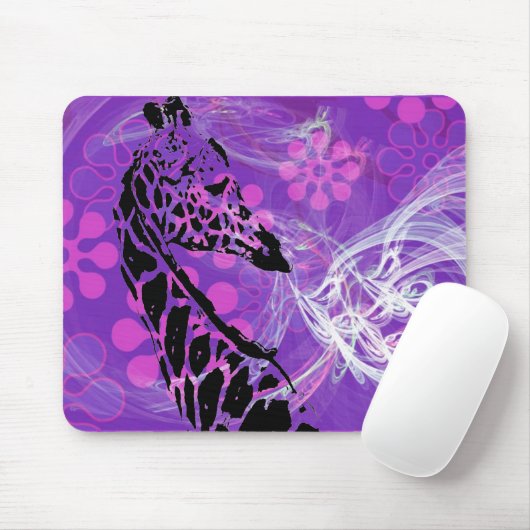 Lila Flower Giraffe ~ Mousepad (Mit Mouse)