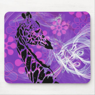 Lila Flower Giraffe ~ Mousepad