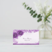 Lila Flowers Geblüht Visitenkarte (Stehend Vorderseite)