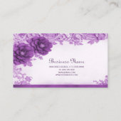 Lila Flowers Geblüht Visitenkarte (Rückseite)