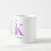 Lila Flowers Illustration for Name Tasse (Vorderseite Links)