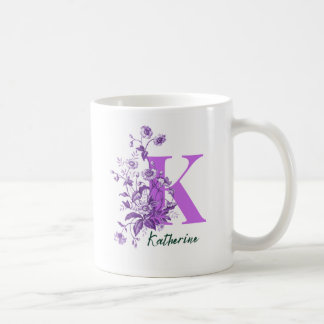 Lila Flowers Illustration for Name Tasse