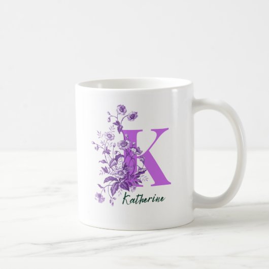 Lila Flowers Illustration for Name Tasse (Rechts)