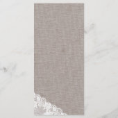 Lila Flowers und Lace Dinner Menu Card Menükarte (Rückseite)