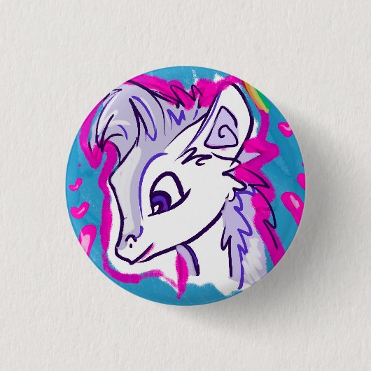 Lila Fluff Button (Vorderseite)