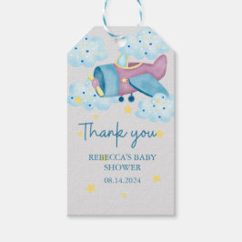 Lila Flugzeug nach oben und weg Vielen Dank Geschenkanhänger