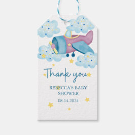 Lila Flugzeug nach oben und weg Vielen Dank Geschenkanhänger