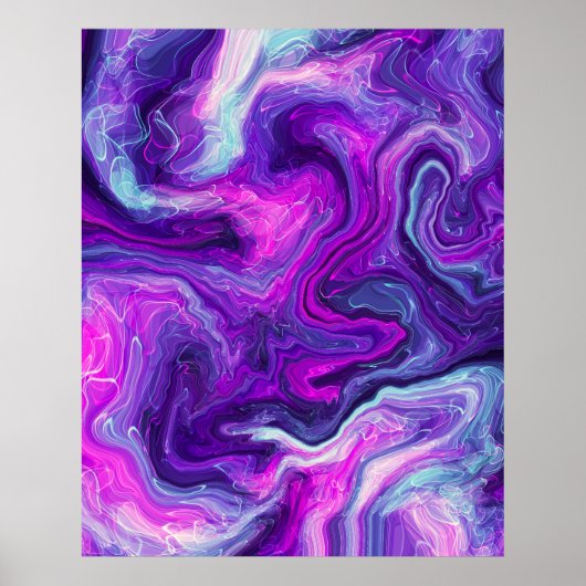 Lila Fluid Art Poster (Vorne)
