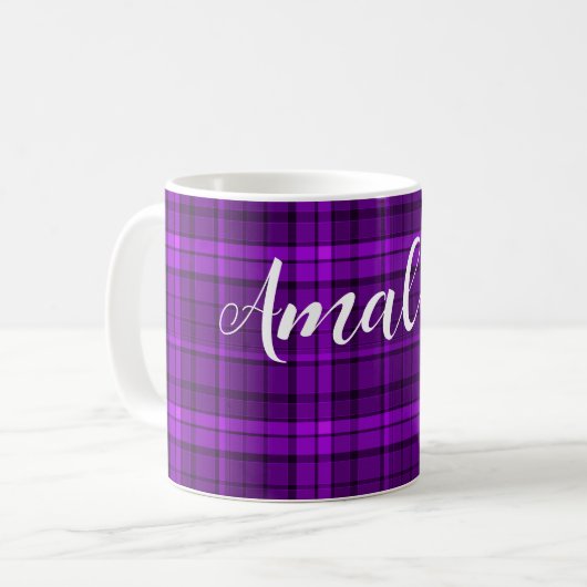 lila fluoreszierender leuchtender Neon Kaffeetasse (Vorderseite Links)
